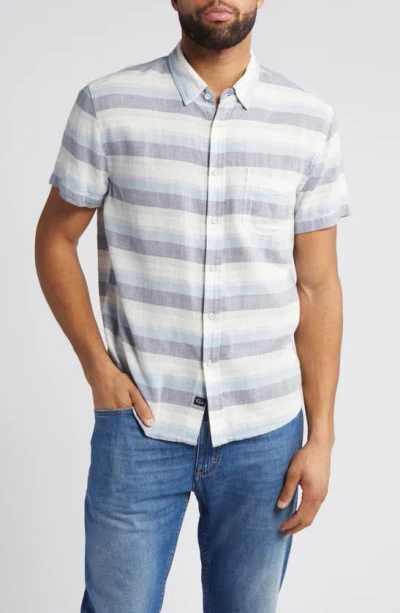 Rails Fairfax Stripe Short Sleeve Cotton Button-up Shirt In Tabernas Shadow