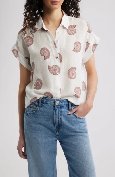 Rails Farrah Linen Blend Short Sleeve Button-up Shirt In Multi