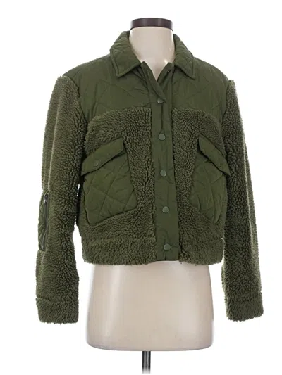 Pre-owned Rails Faux Fur Jacket In Green