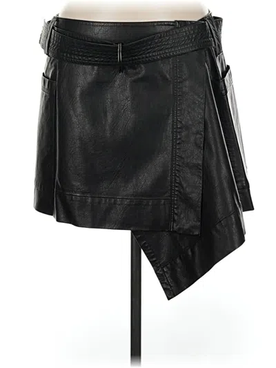Pre-owned Rails Faux Leather Skirt In Black