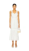 Rails Fawn Eyelet Embroidered Smocked Waist Cotton Sundress In White