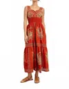 Rails Fawn Eyelet Embroidered Smocked Waist Sundress In Red