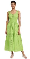 Rails Fawn Smocked Waist Broderie Anglaise Sundress In Island Green