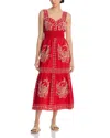 Rails Fawn Eyelet Embroidered Smocked Waist Sundress In Terracotta