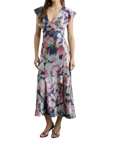 Rails Feminine Floral Satin Dress In Midnight Verbena In Multi