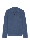 Rails Fenton Long Sleeve Polo In Blue