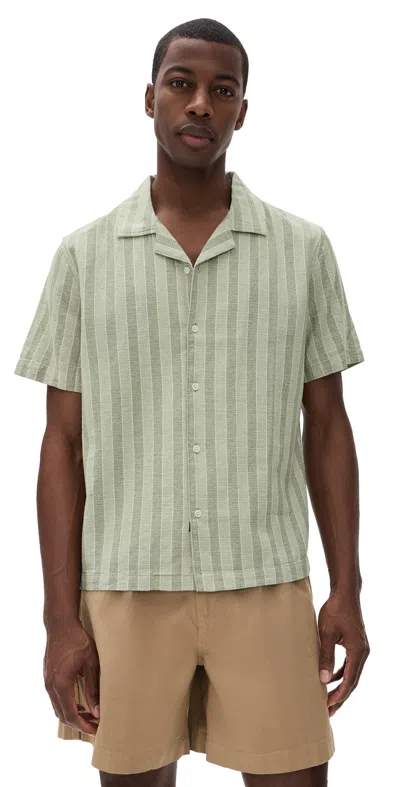 Rails Fielder Shirt Sage Brush Stripe In Green