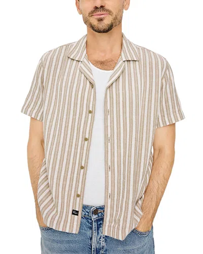 Rails Fielder Shirt Khaki White Stripe In Brown