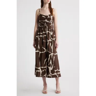 Rails Fisher Printed Midi Dress In Brown