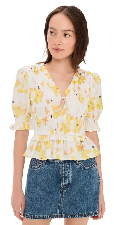 Rails Fontaine Blouse Tossed Daffodils In Yellow