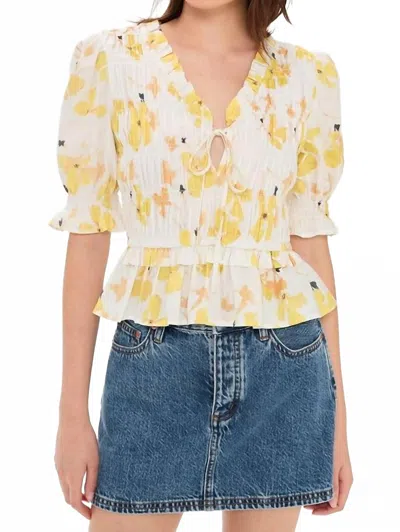 Rails Fontaine Floral Top In Tossed Daffodils In Yellow