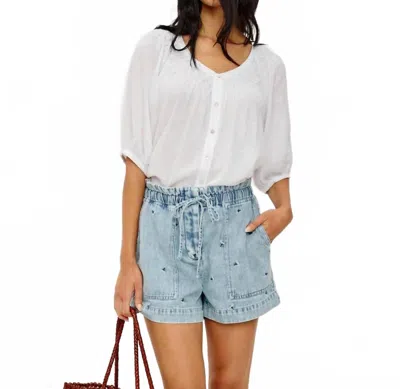 Rails Foster High-rise Denim Short In Ivory Carnations In Multi