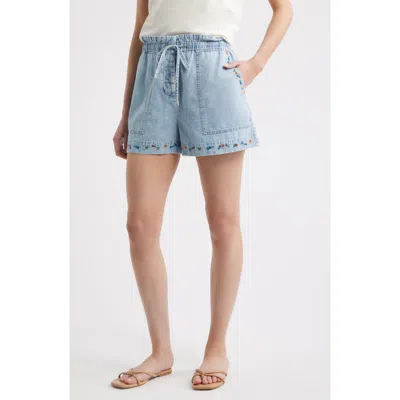 Rails Foster Paperbag Denim Shorts In Blue