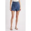 Rails Womens Classic Blue Foster Paper Bag-waist Denim Shorts In Blue