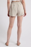 Rails Foster Paperbag Linen Shorts In Heathered Flax