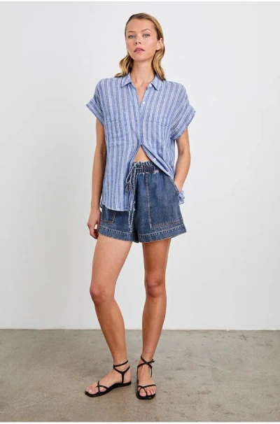 Rails Womens Classic Blue Foster Paper Bag-waist Denim Shorts