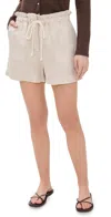 Rails Foster Paperbag Linen Shorts In Heathered Flax