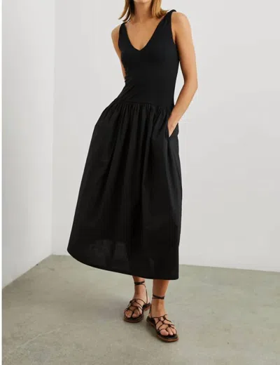 Rails Franca Sleeveless Drop-waist Midi Dress In Black