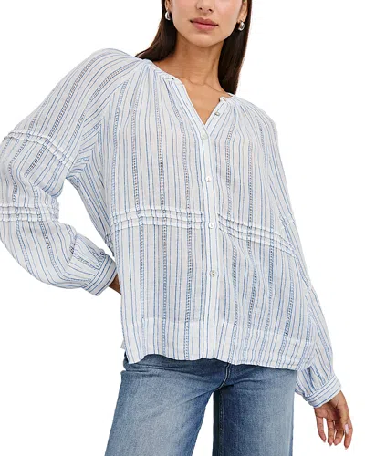 RAILS FRANCES RELAXED FIT LINEN PEASANT TOP