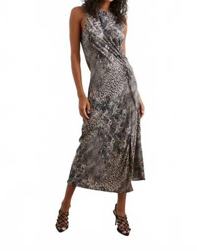 Rails Gabriella Midi Dress In Taupe Mixed Animal In Gray