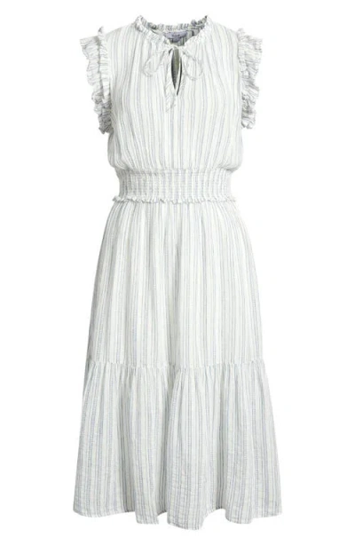 Rails Garden Stripe Linen Blend Midi Dress In White Lace