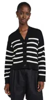 Rails Geneva Cardigan Black Oatmeal Stripes In Black Oatmeal Stripes