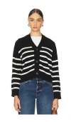Rails Geneva Cardigan Black Oatmeal Stripes In Black Oatmeal Stripes