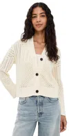 Rails Geneva Cardigan Ivory Patchwork Pointelle In Neutral