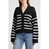 Rails Geneva Cardigan Black Oatmeal Stripes