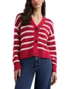 Rails Geneva Stripe Cotton Cardigan In Pink Stripe