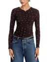 Rails Georgina Embellished V Neck Top In Black