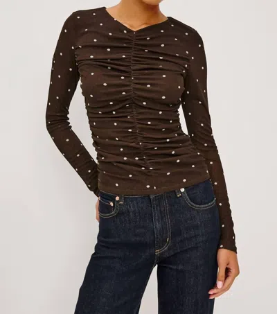Rails Georgina Top In Cocoa Polka Dots In Brown