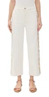 Rails Getty Crop Wide Leg Jeans In Vintage Ecru Crochet