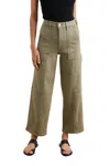 Rails Getty Crop Utility Wide Leg Pant In Washed Olive In Brown