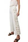 Rails Getty Crop Wide Leg In Vintage Ecru Crochet In Animal Print