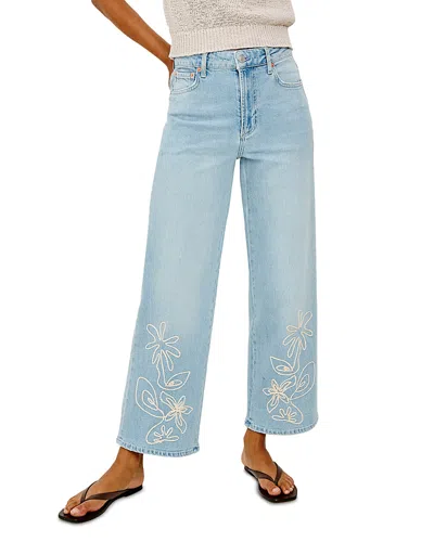 Rails Getty High Rise Ankle Wide Leg Jeans In Lelani Embroidered In Blue