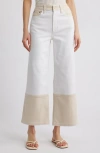 Rails Getty High Waist Crop Wide Leg Jeans In Crema Embroidered