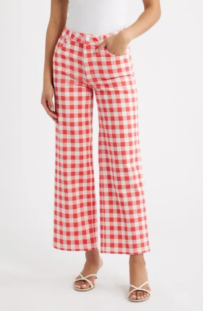 Rails Getty High Waist Crop Wide Leg Jeans In Red
