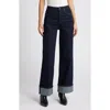 Rails Getty High Waist Cuffed Wide Leg Jeans In Blue