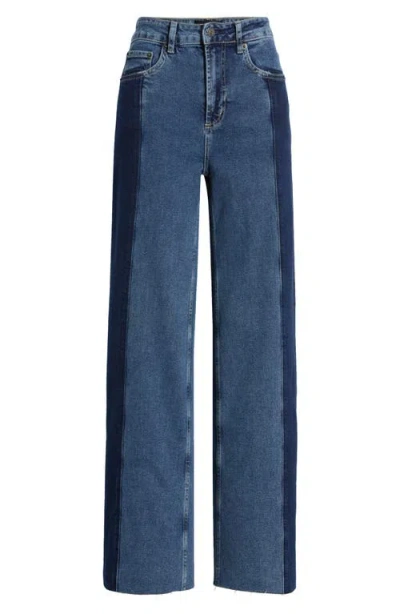 Rails Getty Panel High Waist Wide Leg Jeans In Blue