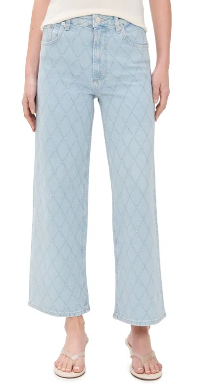 Rails Getty Rhinestone Crop Jeans Quilted Stud In Blue