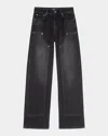 Rails Getty Wide Workwear Jeans In Black