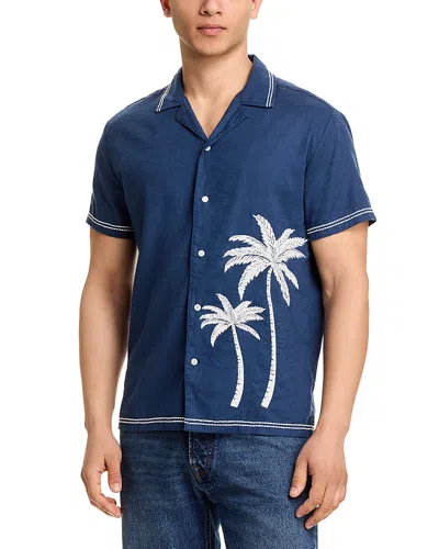 Rails Gibson Embroidered Palm Short Sleeve Shirt In Navy White Palm