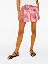 Rails Jenner Gingham Pull-on Linen Shorts In Pink
