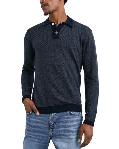 Rails Greenwich Long Sleeve Sweater Polo In Navy