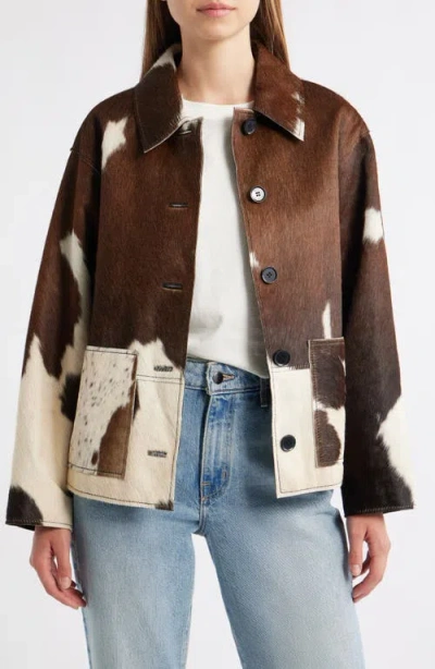 Rails Haisley Genuine Calf Hair Jacket In Brown