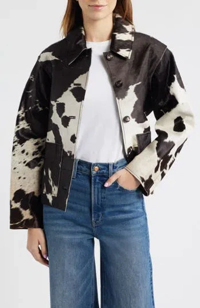 Rails Haisley Genuine Calf Hair Jacket In Black
