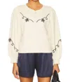 Rails Hanne Embroidered Half-placket Sweatshirt In Pattern