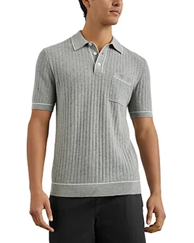 Rails Hardy Textured Polo Sweater In Gray Melange