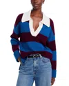 Rails Harris Collared Sweater In Rugby Stripe